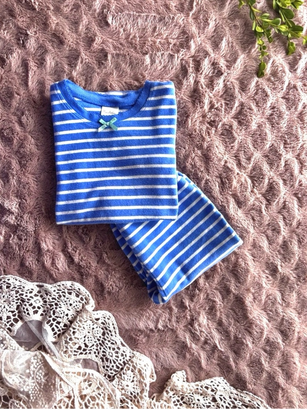Mini Boden Striped Pajama Set • Short Sleeve + Shorts • 5Y